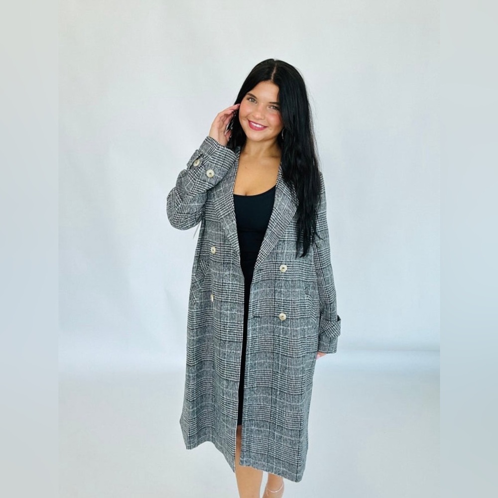 Andree By Unit Charcoal Pattern Coat - image 3